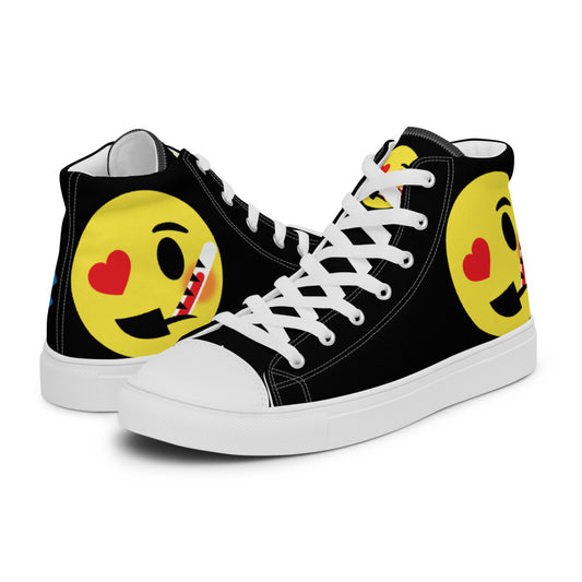 Dumojis® LUVSIC Women’s High Top Canvas Shoes - Black